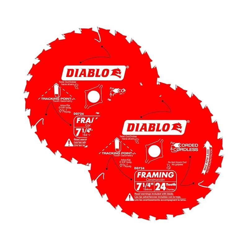 Diablo 7-1/4" 24-Tooth Thin Kerf Framing Saw Blade for Pressure-Treate