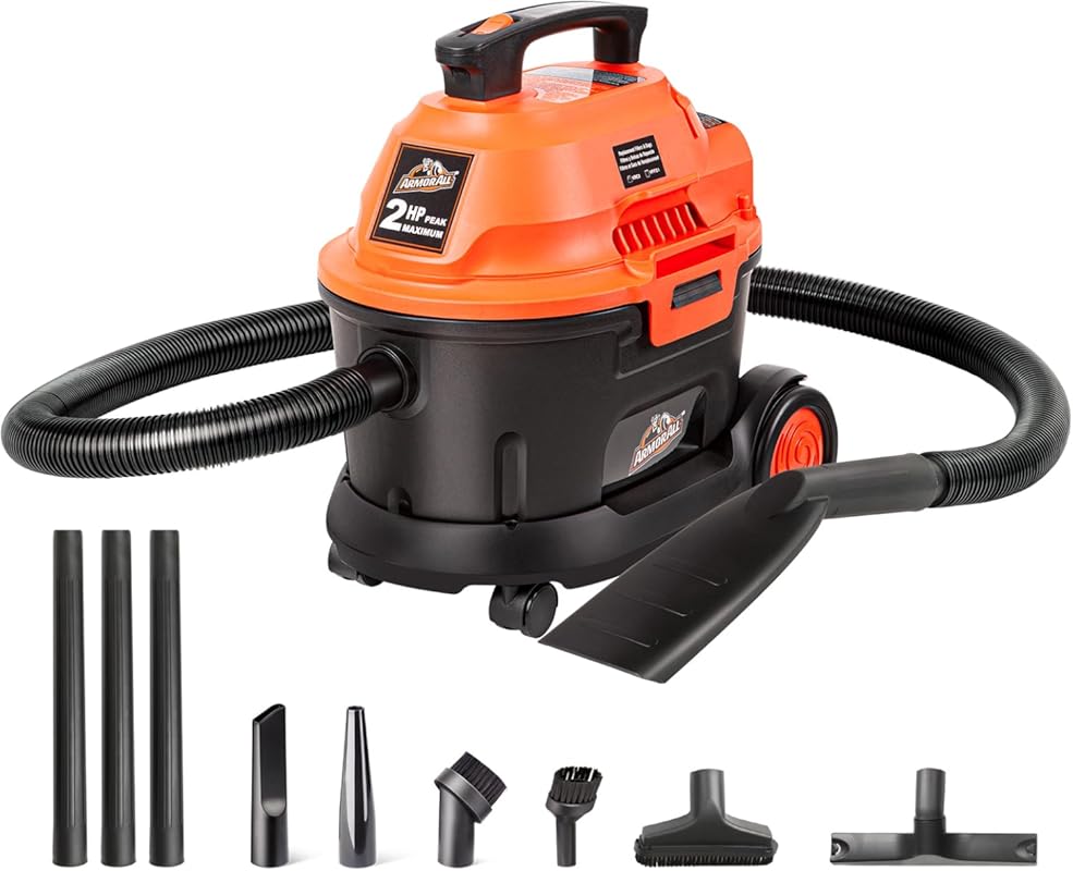Armor All AA255W Wet/Dry Utility Vacuum for Car Detailing, 2.5 Gallon 