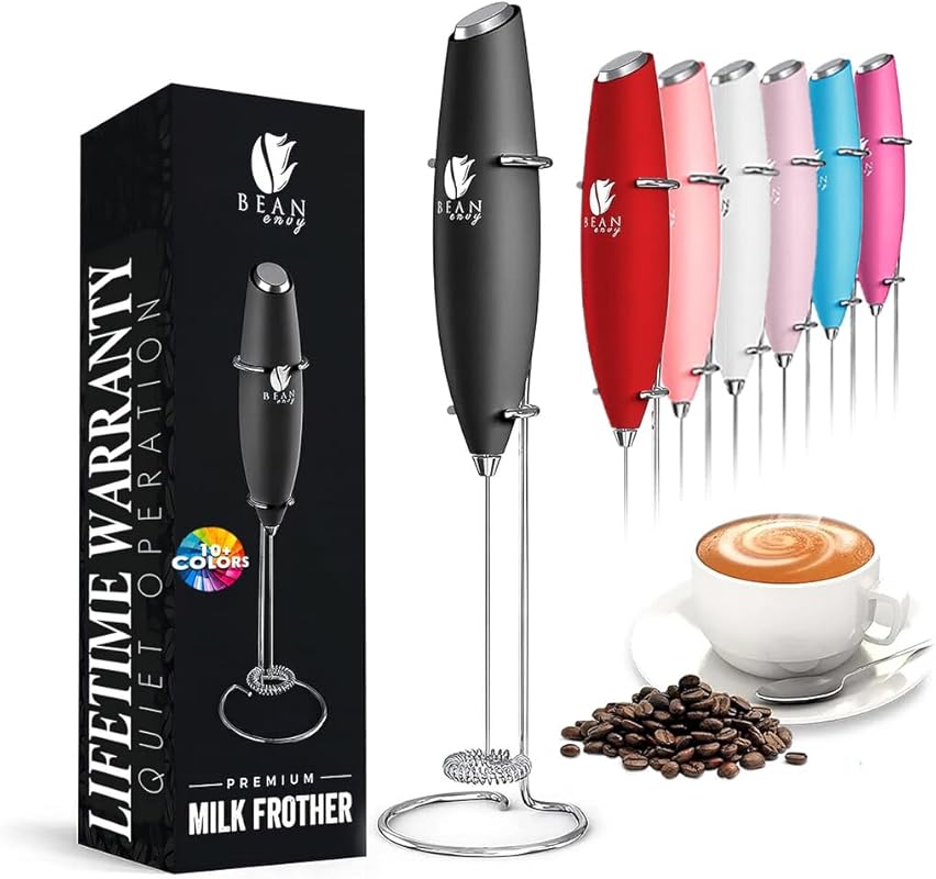 Bean Envy Handheld Milk Frother and Mini Blender for Coffee, Lattes, C