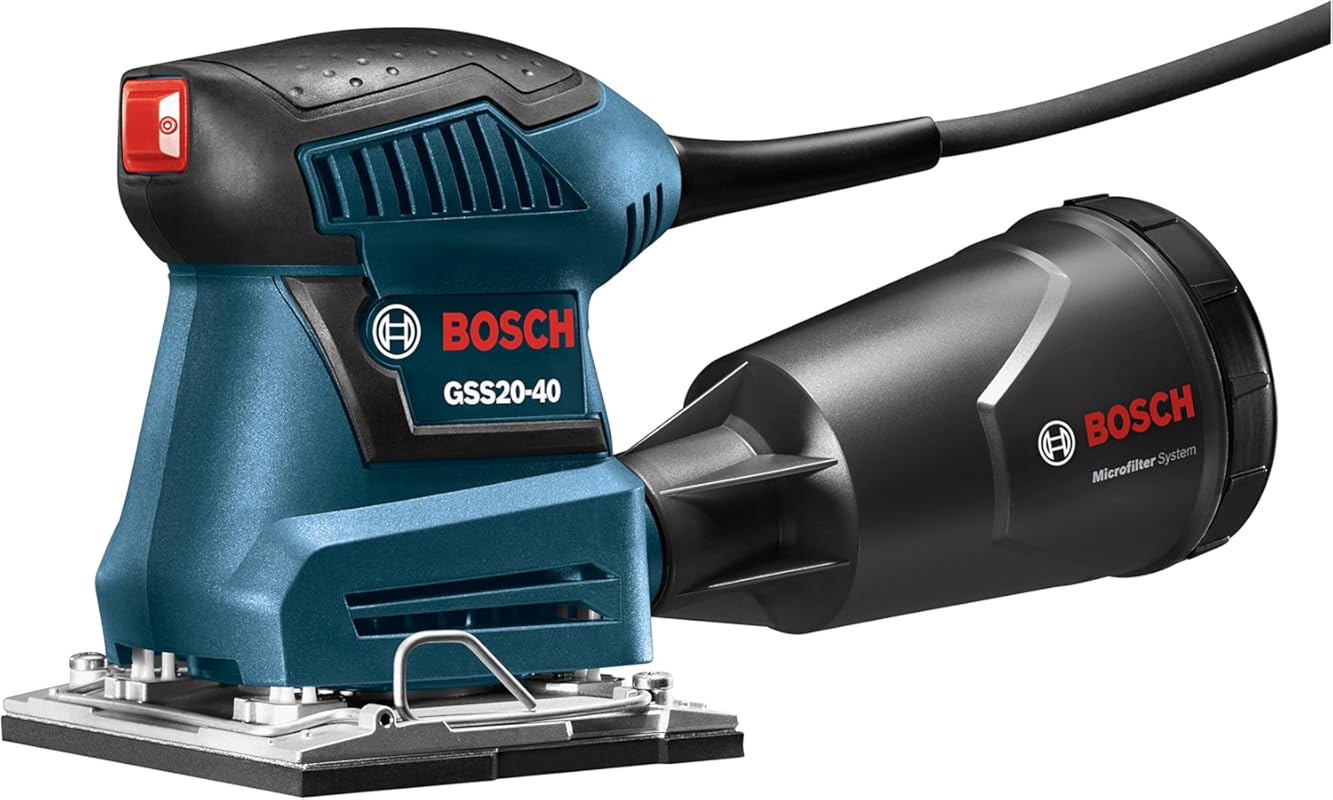 BOSCH GSS20-40 1/4-Sheet Orbital Finishing Sander Delivers 12,000 OPM 