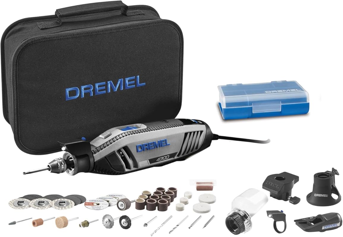 Dremel 4300-5/40 Rotary Tool Kit for Wood Carving. LED Light, 5 Attach