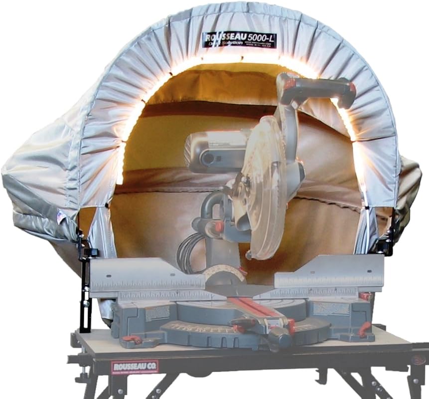 Rousseau 5000-L Lighted Dust Solution for Miter Saws: Achieve Superior