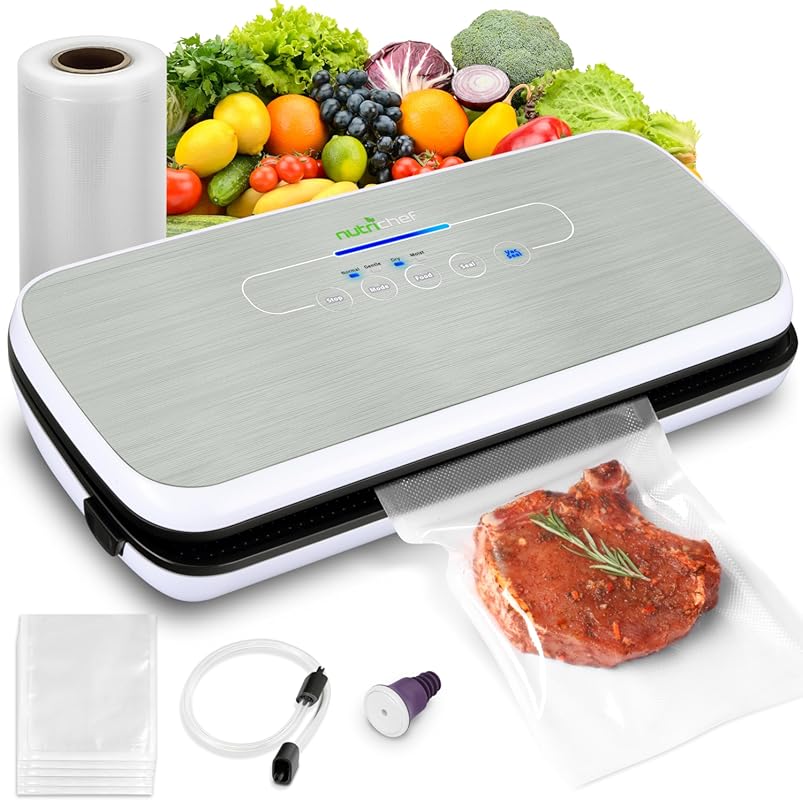 7 Best Food Vacuum Sealers: Expert Picks for Freshness 7 NutriChef Automatic Food Vacuum Sealer with LED Touch Controls, Bags,