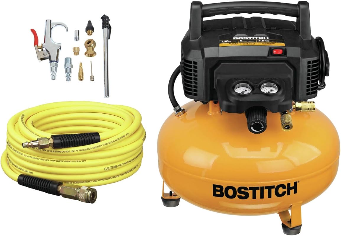 5 Best 6-Gallon Pancake Air Compressors: Expert Picks for Quality 5 BOSTITCH Quiet Lightweight 6 Gallon 150 PSI Oil-Free Pancake Air Compr