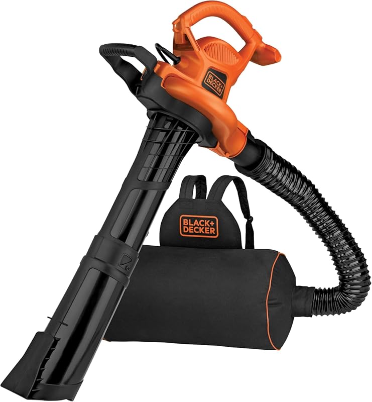 BLACK+DECKER Corded Backpack Leaf Blower, Vacuum, and Mulcher for Effi