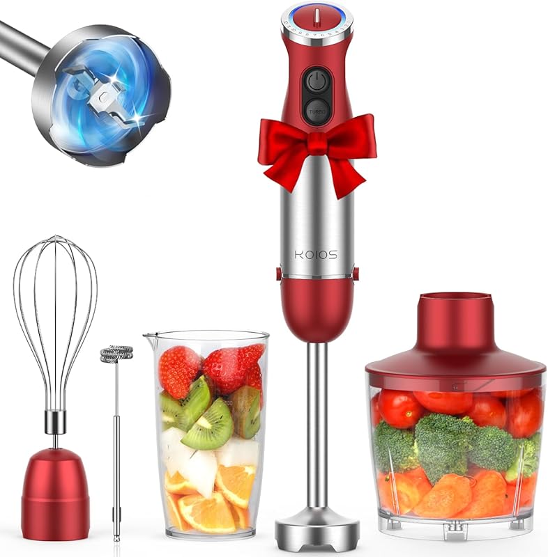 KOIOS Handheld Immersion Blender 1000W, 12-Speed, 5-in-1 with Food Pro