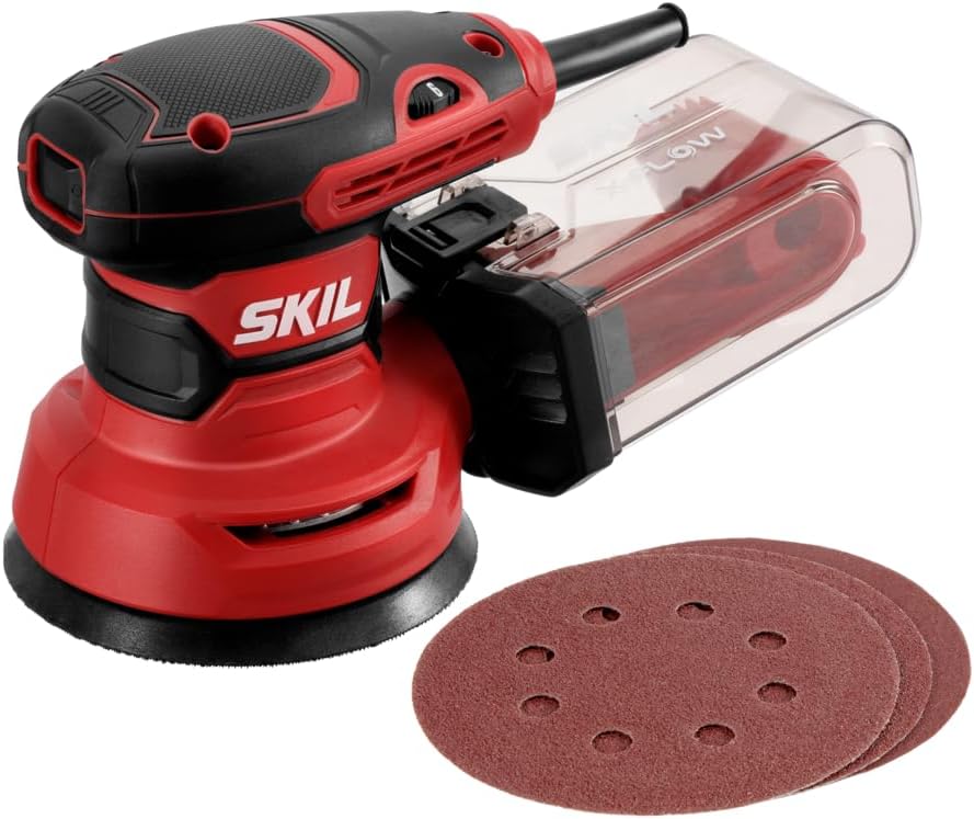 SKIL 5-inch Random Orbital Sander with Cyclonic Dust Box, perfect for 