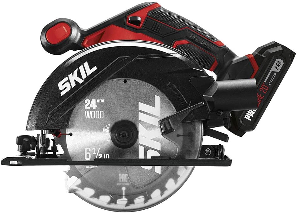 SKIL 20V 6-1/2-inch Cordless Circular Saw Kit with 2.0Ah Lithium Batte