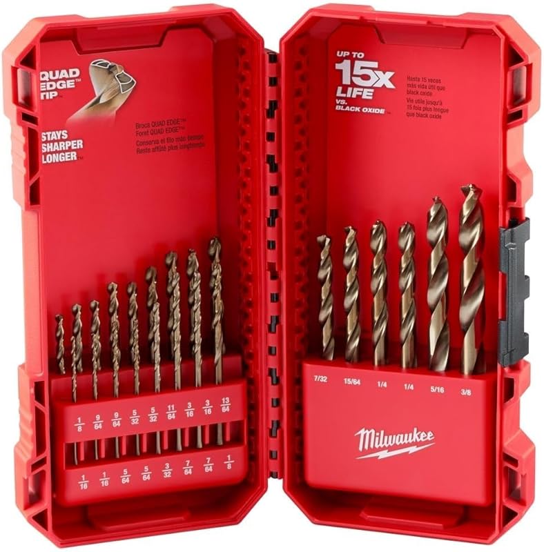 Milwaukee 23-Piece RED Helix Cobalt Drill Bit Set for Tough Metal Dril