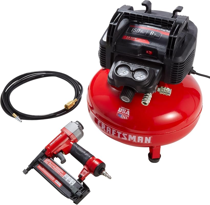 CRAFTSMAN Brad Nailer and Air Compressor Combo Kit with Hose, Ideal fo