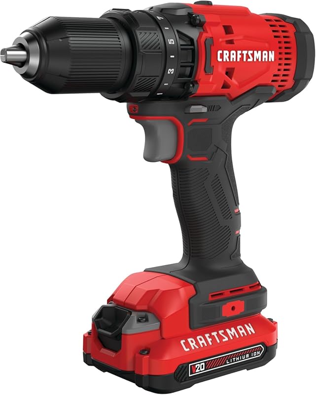 CRAFTSMAN V20 1/2-inch Cordless Electric Drill and Driver with Battery