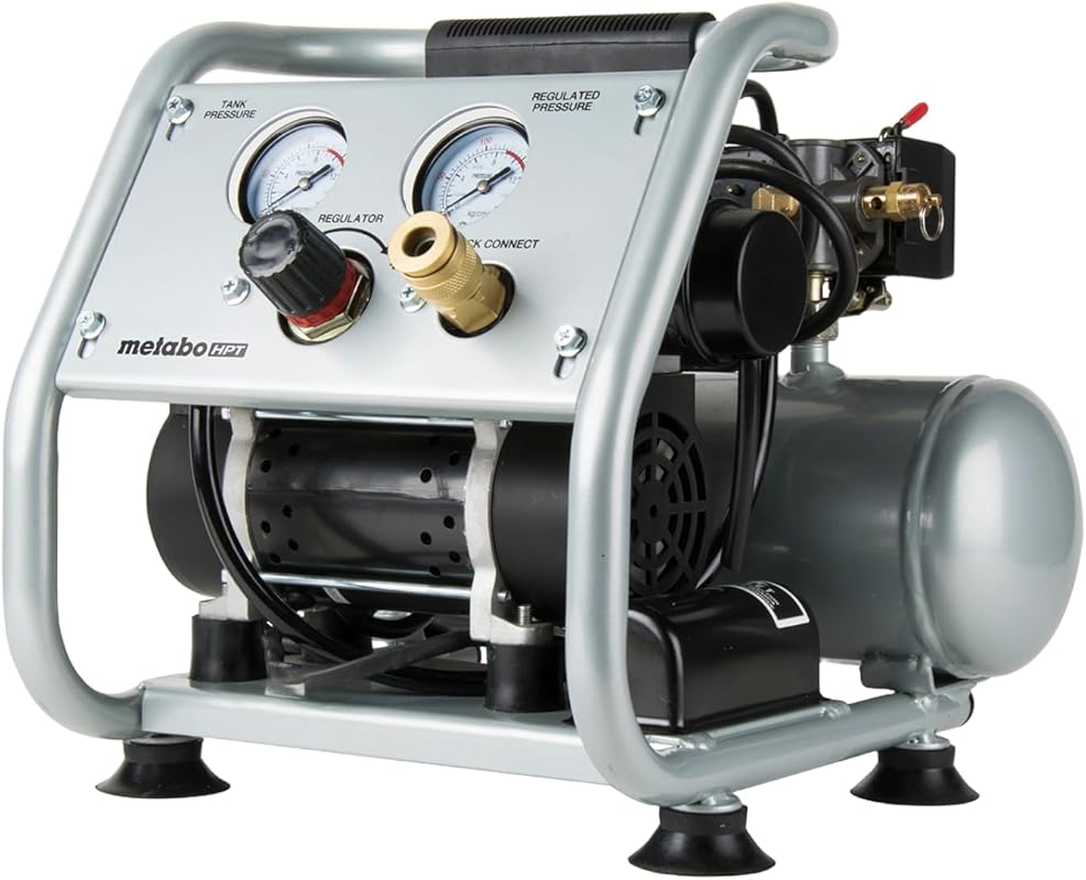 5 Best Quiet Air Compressors: Expert Picks for a Silent Workshop 4 Metabo HPT Portable 1 Gallon Ultra-Quiet Oil-Free Air Compressor (59 d