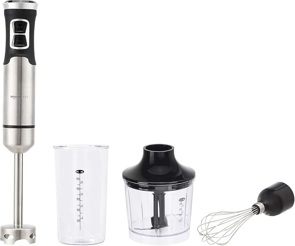 Amazon Basics Multi-Speed Immersion Hand Blender for Kitchen Mixing, S