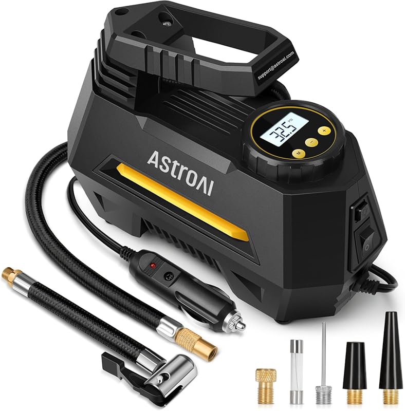 AstroAI Portable Car Air Compressor, 12V DC Powered with Digital Gauge