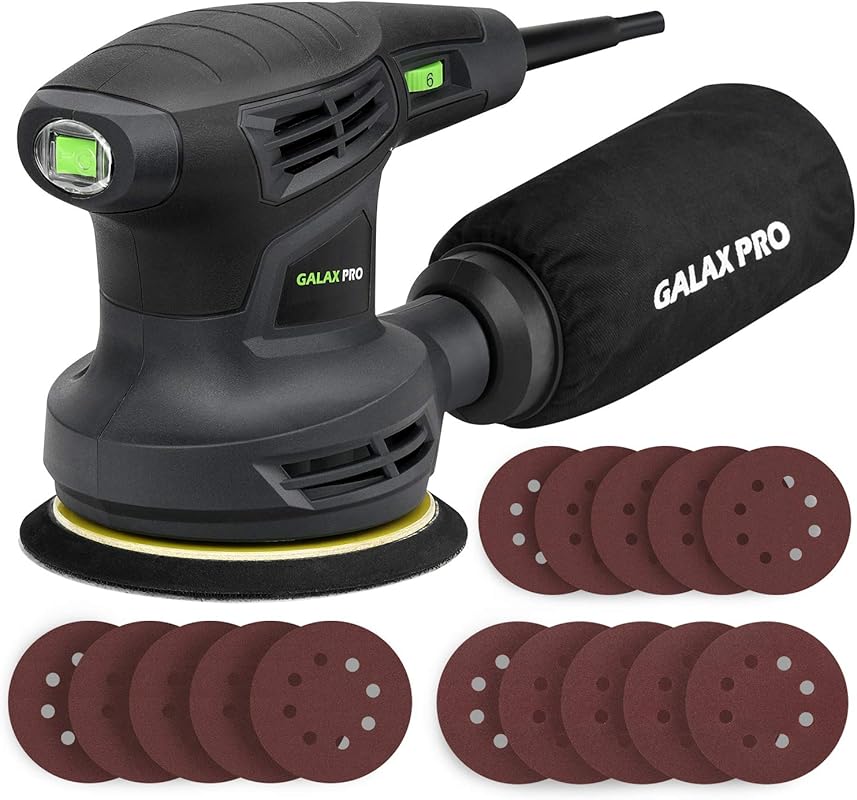 5-inch Electric Orbital Sander with 6 Variable Speeds, Dust Collector,
