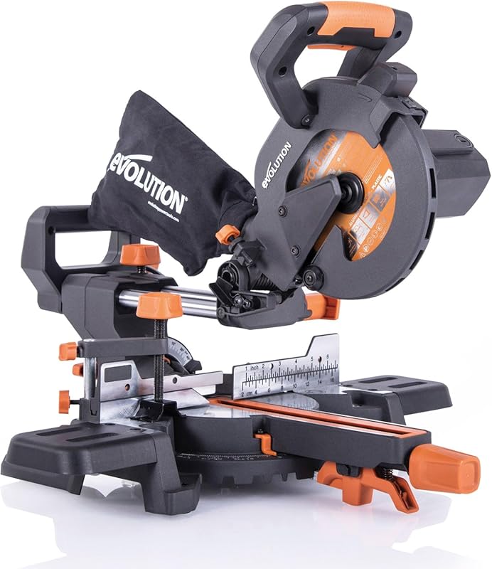 Evolution Power Tools R185SMS+ Sliding Miter Saw with Multi-Material C