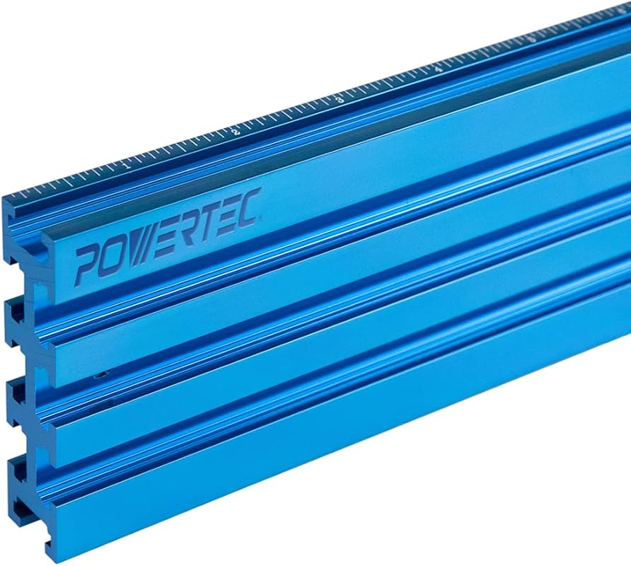 POWERTEC 71489 Multi T-Track Fence with Laser Measure Left to Right, 3