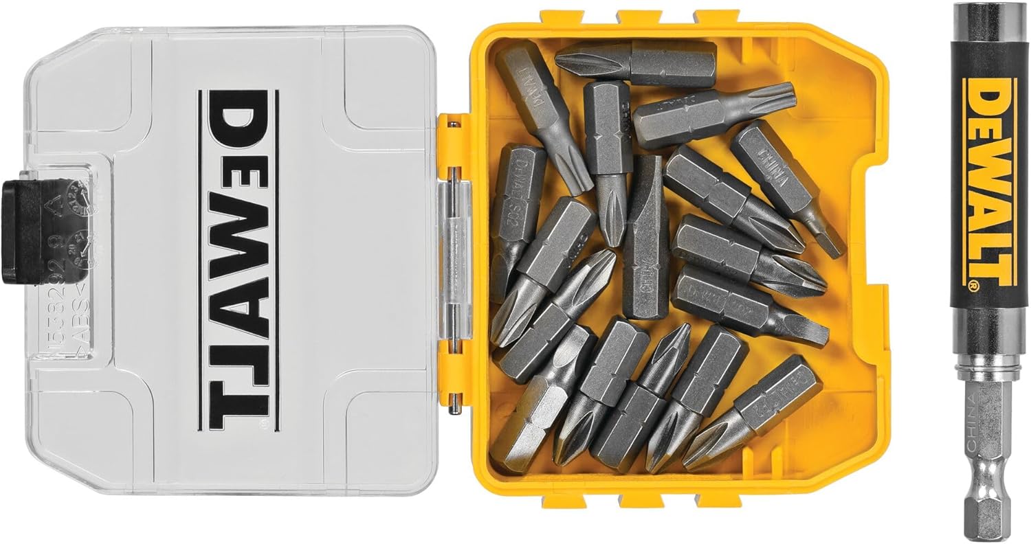 5 Best Drill Bits for Drilling Out Locks: Pro-Grade Quality 5 DEWALT 18 pc. Compact Magnetic Drive Guide Set, Yellow