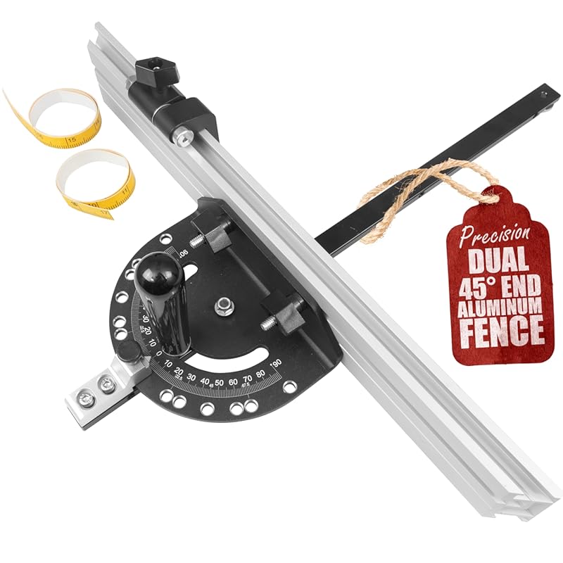 Fulton Precision Miter Gauge with Aluminum Fence, 45-Degree Angled End