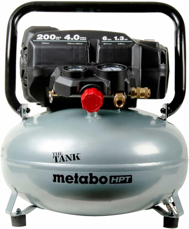 Metabo HPT Portable Pancake Air Compressor, 200 PSI 6 Gallon for Roofi