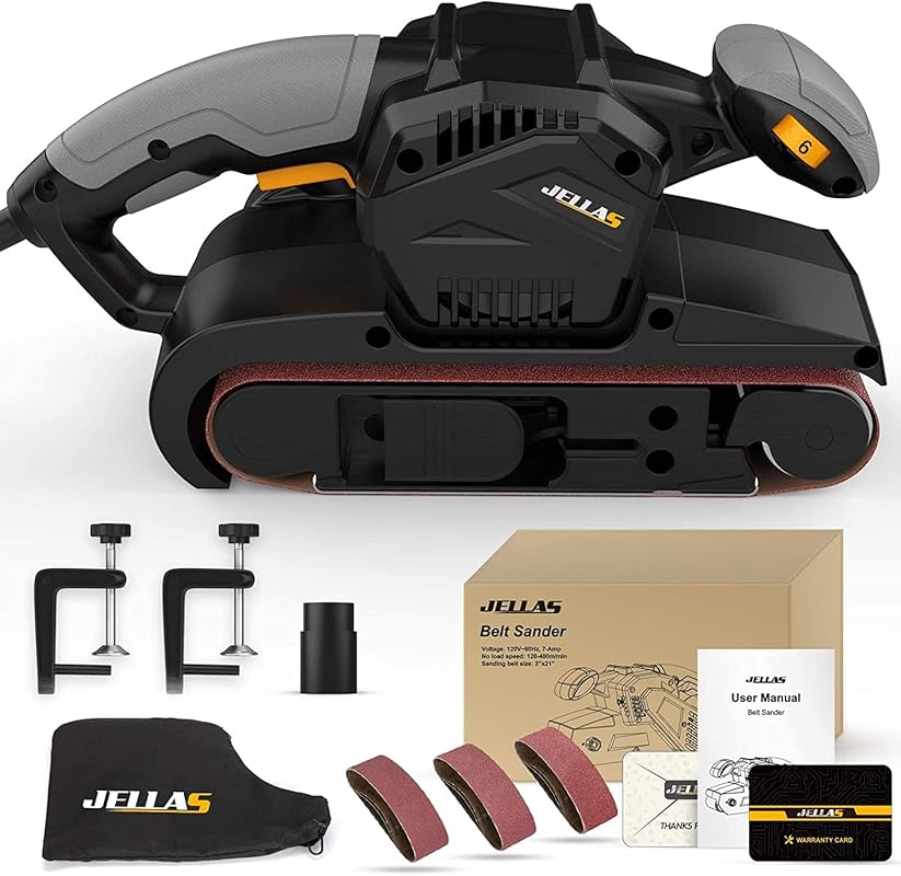 Top 5 Best 3x21 Belt Sanders: Expert Picks for Quality & Power 3 Jellas 3x21 Inch Belt Sander: 7 Amp Variable Speed with Dust Bag for W