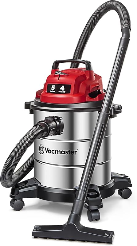Vacmaster 5-Gallon 4 Peak HP Stainless Steel Wet/Dry Shop Vacuum for H