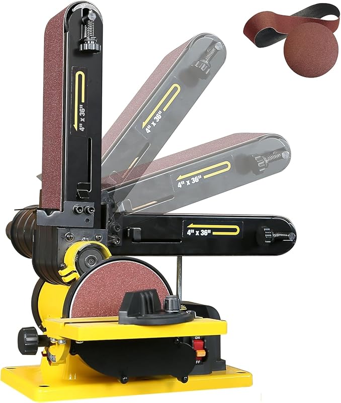 5 Best Combination Belt & Disc Sanders: Top Expert Picks for Quality 6 Combination Belt and Disc Sander: 4x36in Belt, 6in Disc, Double Dust E