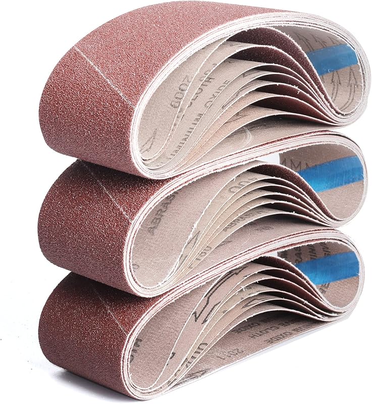 3x18 Inch Aluminum Oxide Belt Sander Belts: 21-Pack Assorted Grits for