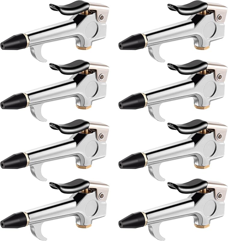 8-Piece Air Blow Tool Set with Adjustable Nozzles for Industrial and H