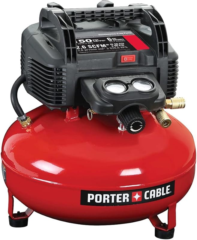 PORTER-CABLE Air Compressor, 6-Gallon, Pancake, Oil-Free