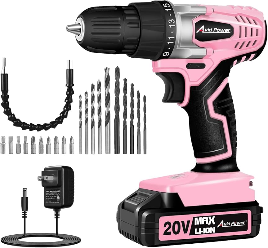 AVID POWER 20V Cordless Drill and Driver Set with Battery, Charger, Bi