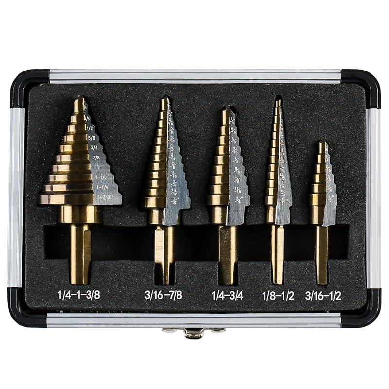 HSS Titanium Coated Step Drill Bit Set for Smooth, Clean Aluminum Dril