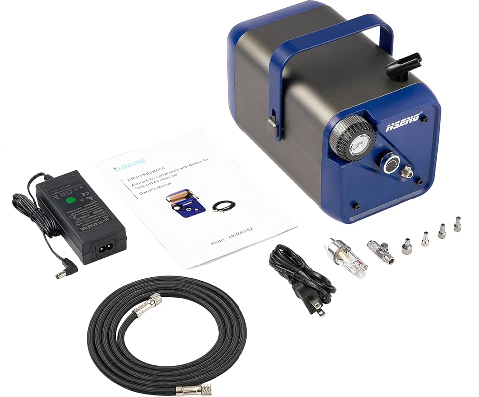 Best Quiet Airbrush Air Compressor Featuring a Built-in Air Tank for H
