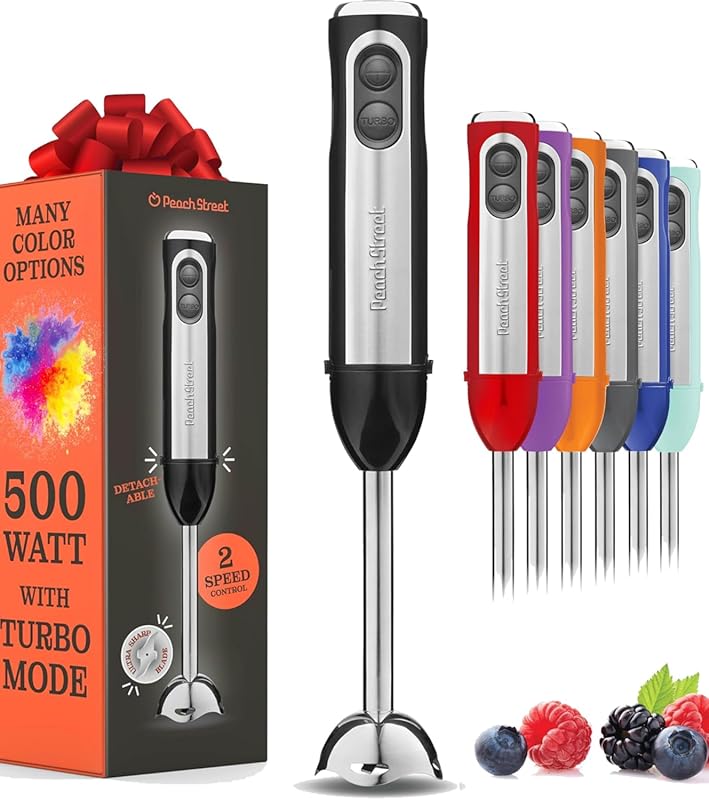 Powerful Immersion Blender, Electric Hand Blender 500 Watt with Turbo 