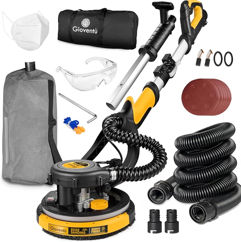 Powerful Electric Drywall Pole Sander with Auto Dust Collection and Va
