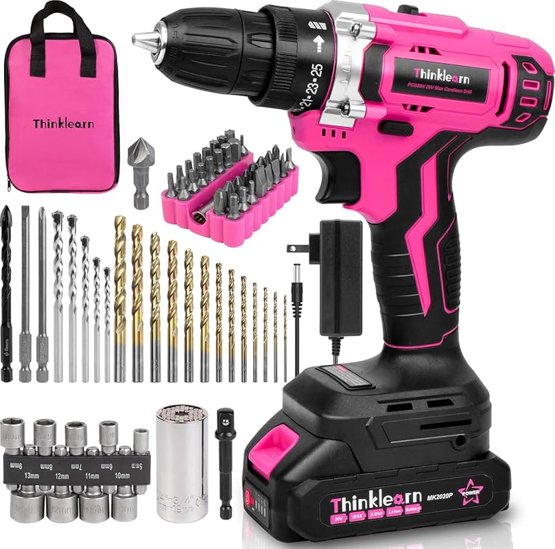 5 Best Combo Drill Sets: Expert Picks for Power & Reliability 5 Pink 20V Cordless Drill Set for Women: Lithium-ion Battery, Charger, 6