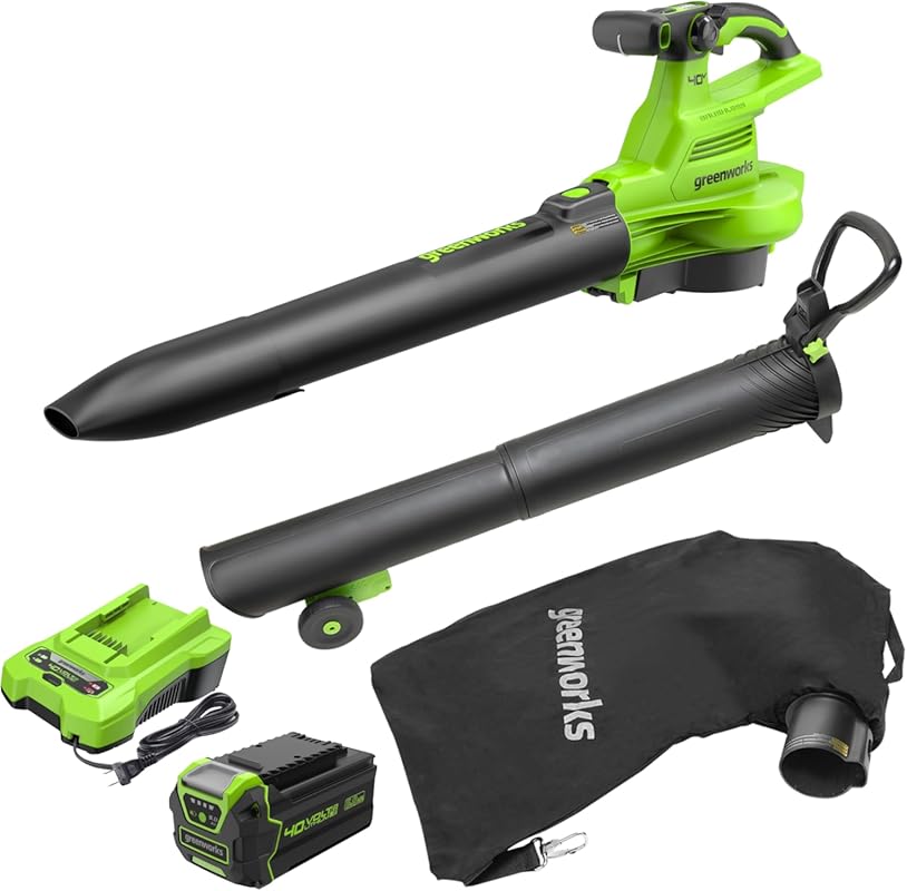 The 5 Best Cordless Leaf Vacuums: Our Ultimate Expert Picks 3 Greenworks 40V Cordless Brushless Leaf Vacuum Blower with Bag, 5.0Ah B