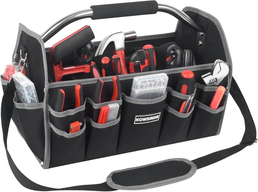 5 Best Tool Bags for Electricians: Top Picks for Pros 4 16-Inch Electrician Open-Top Tool Bag: 26 Pockets, Steel Handle, Remov