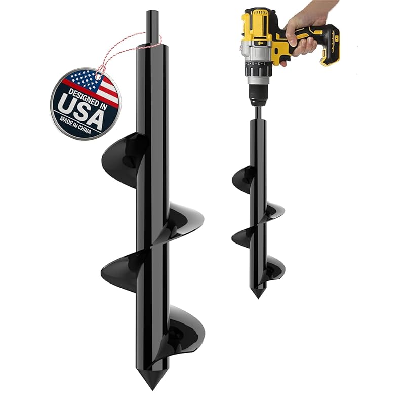 Auger Drill Bit 3x12 Inch for Beach Umbrella Holes, Spiral Hole & Bulb