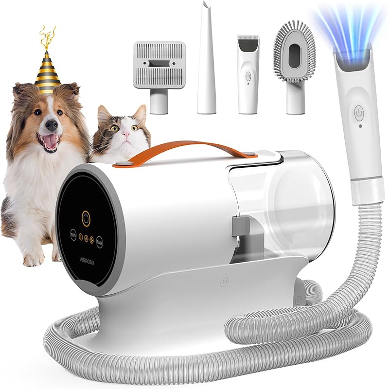 AIRROBO Dog Grooming Vacuum Kit, a Quiet Pet Vacuum designed for shedd
