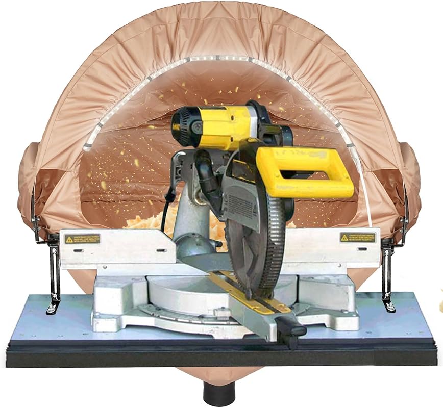 GARVIN Miter Saw Dust Collection Hood: Universal Fit with Light and St