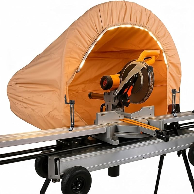 Miter Saw Dust Collection Hood: Universal Fit with Light and Protectiv