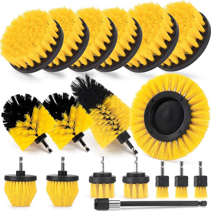 SHIELDPRO Drill Brush Attachments with Extended Reach for Car Detailin