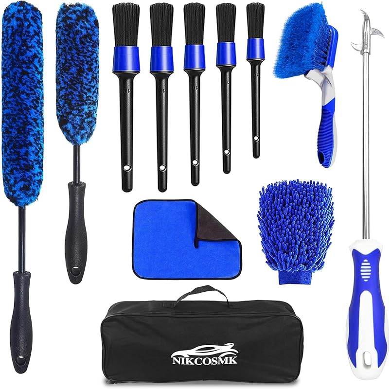 12Pcs Wheel Brush Kit for Cleaning Wheel and Tire, Wheel and Rim Brush