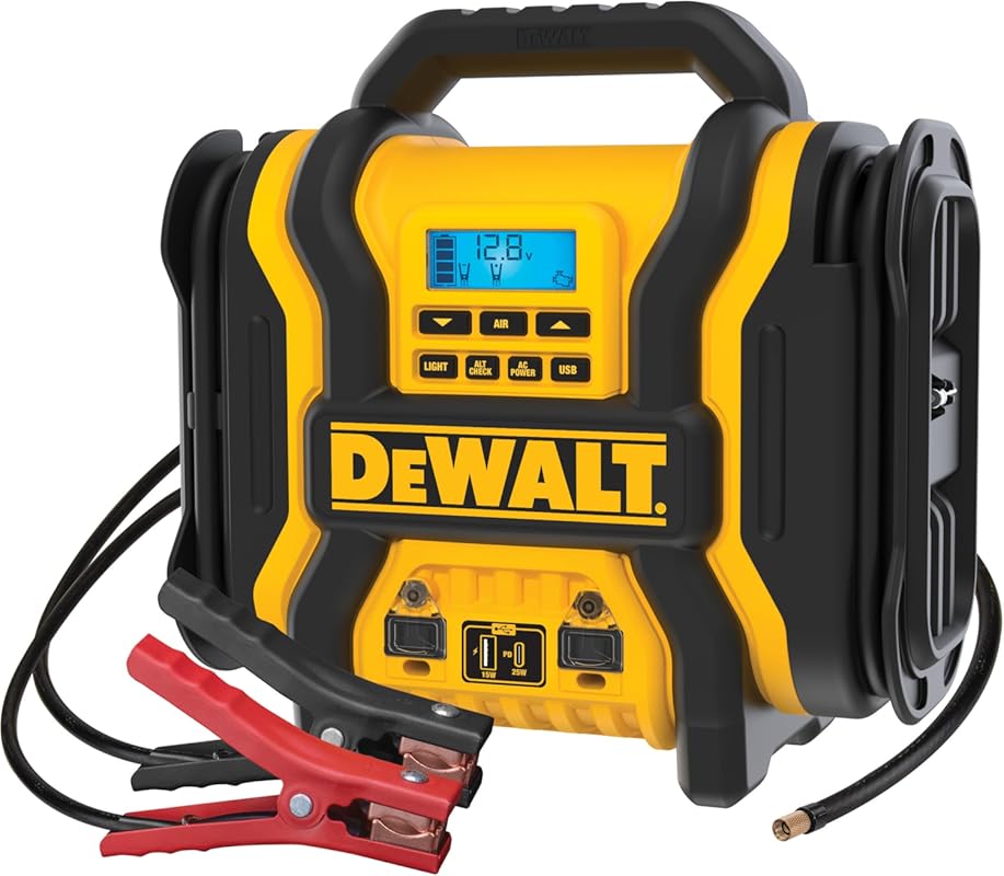 DEWALT 2000 Peak Amp 12V Jump Starter and Power Station with 120 PSI A