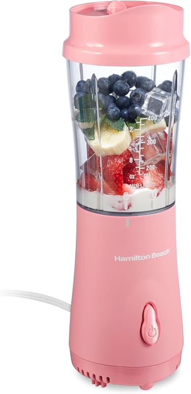 Hamilton Beach Portable Blender for Shakes & Smoothies, 14 Oz, Stainle