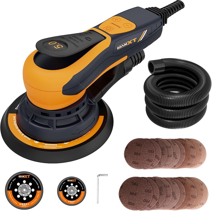 MAXXT Electric Random Orbital Sander, featuring Brushless Motor and 5 