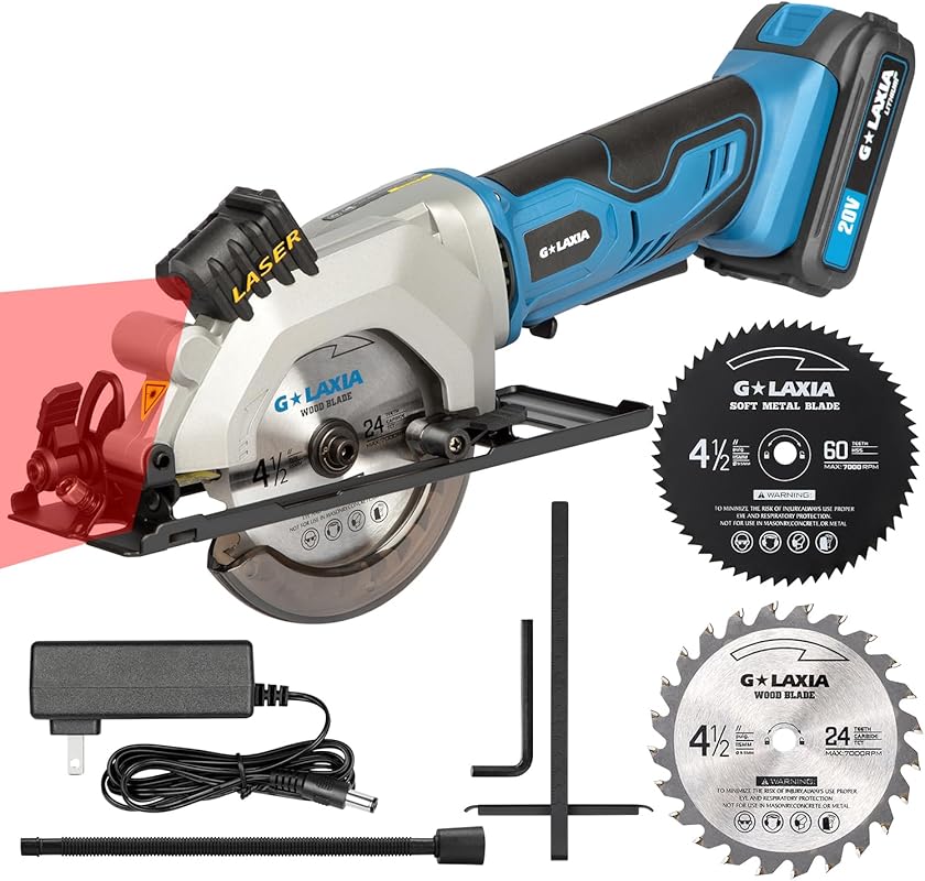 5 Best Mini Circular Saw Cordless: Expert Picks for Quality 6 Compact Cordless Mini Circular Saw 4-1/2 Inch with Laser Guide and 2 B