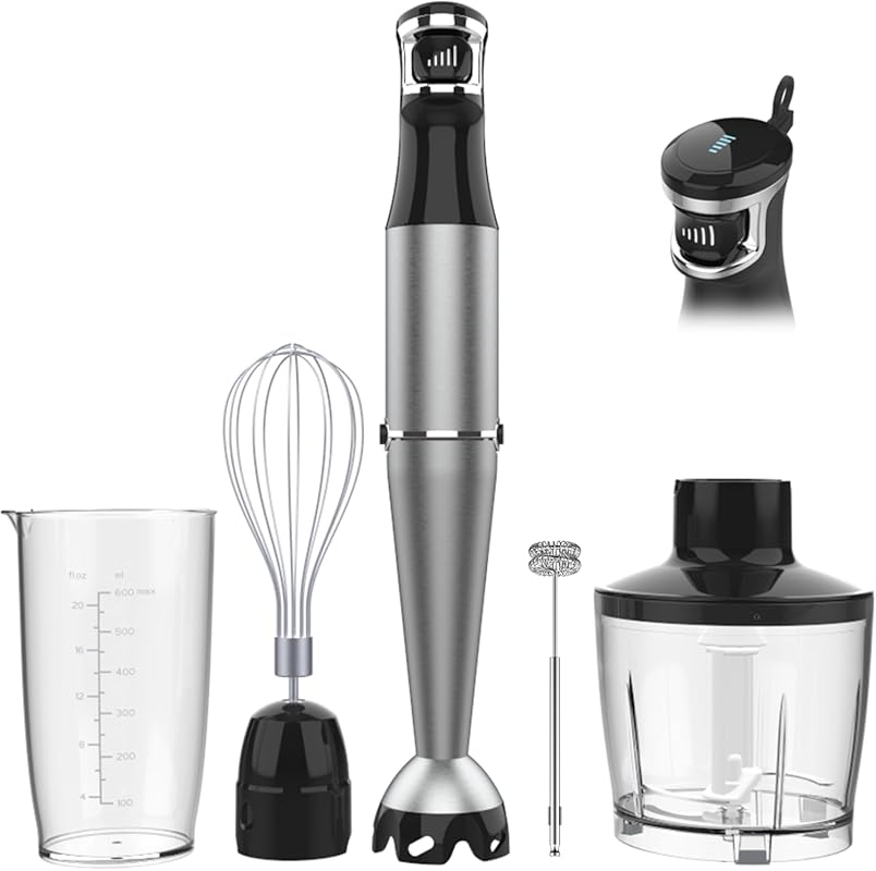 1100W Handheld Immersion Blender with Trigger Variable Speed, 5-in-1 C