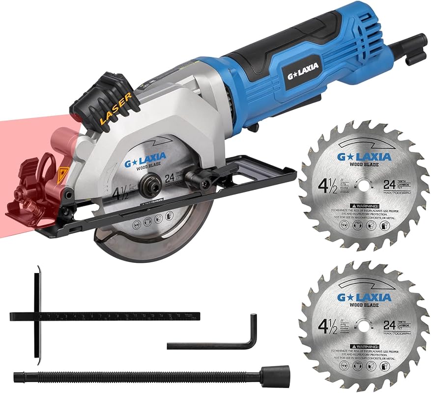 5 Best Circular Saws for Beginners: Expert-Approved Picks 4 Mini Circular Saw, 4Amp 3500RPM Corded Circular Saw with Laser Guide,